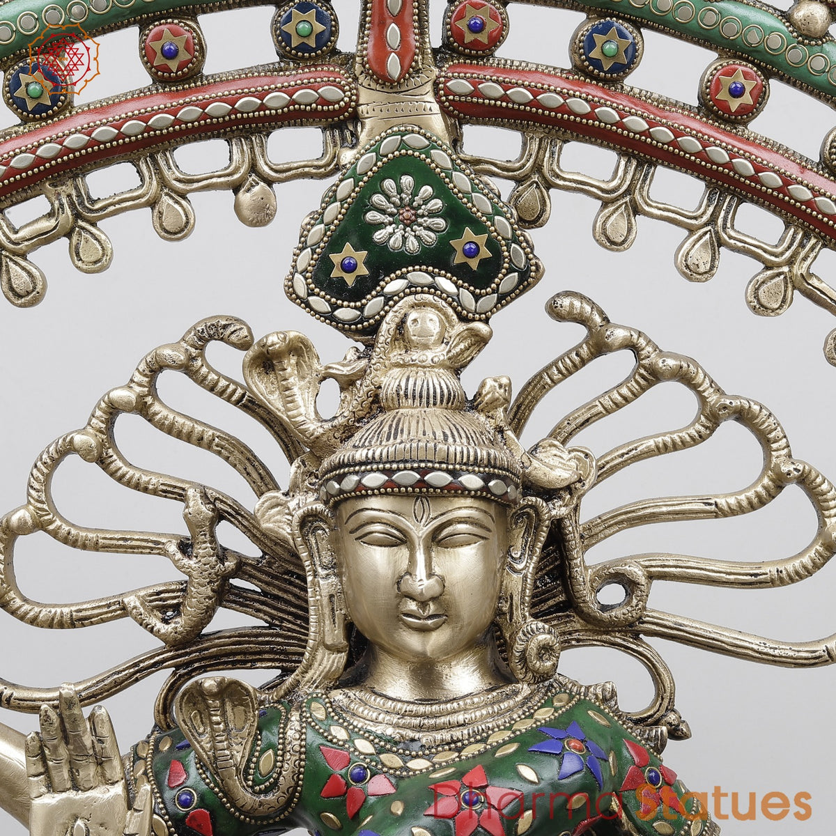 Brass Natraj (Dancing Shiva) Fine, Stone Work 31”