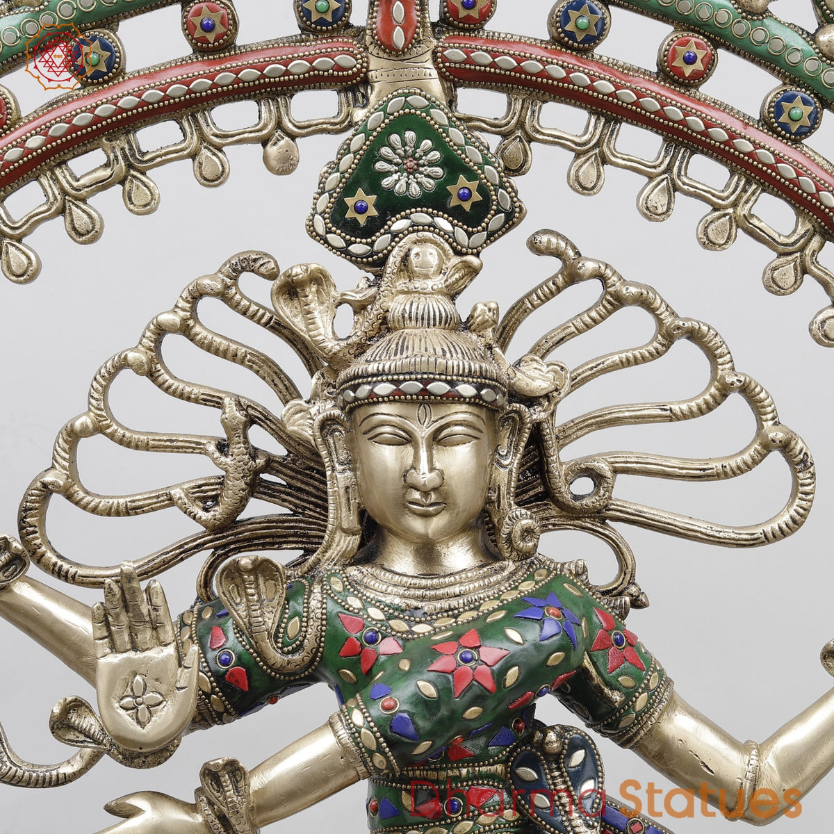 Brass Natraj (Dancing Shiva) Fine, Stone Work 31”