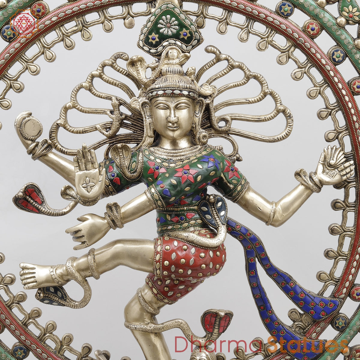 Brass Natraj (Dancing Shiva) Fine, Stone Work 31”