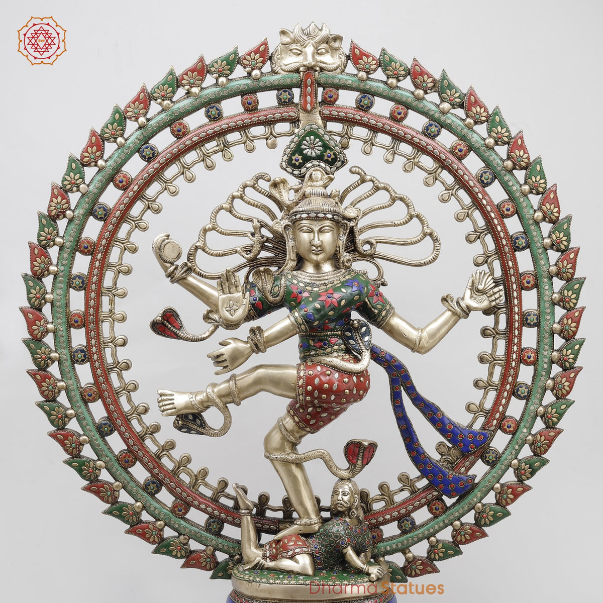 Brass Natraj (Dancing Shiva) Fine, Stone Work 31”
