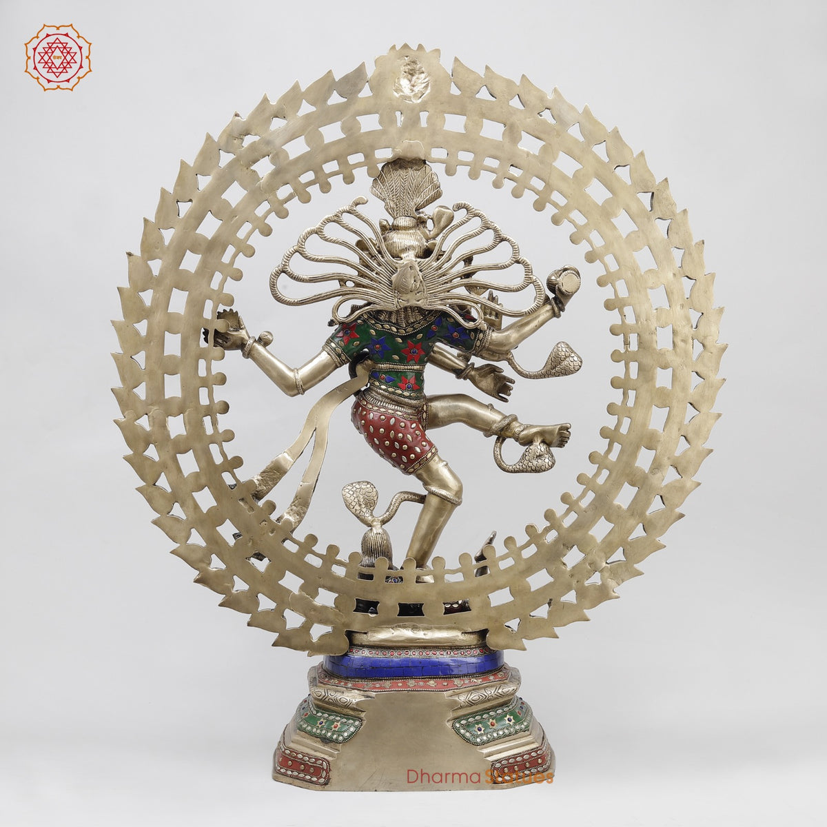 Brass Natraj (Dancing Shiva) Fine, Stone Work 31”