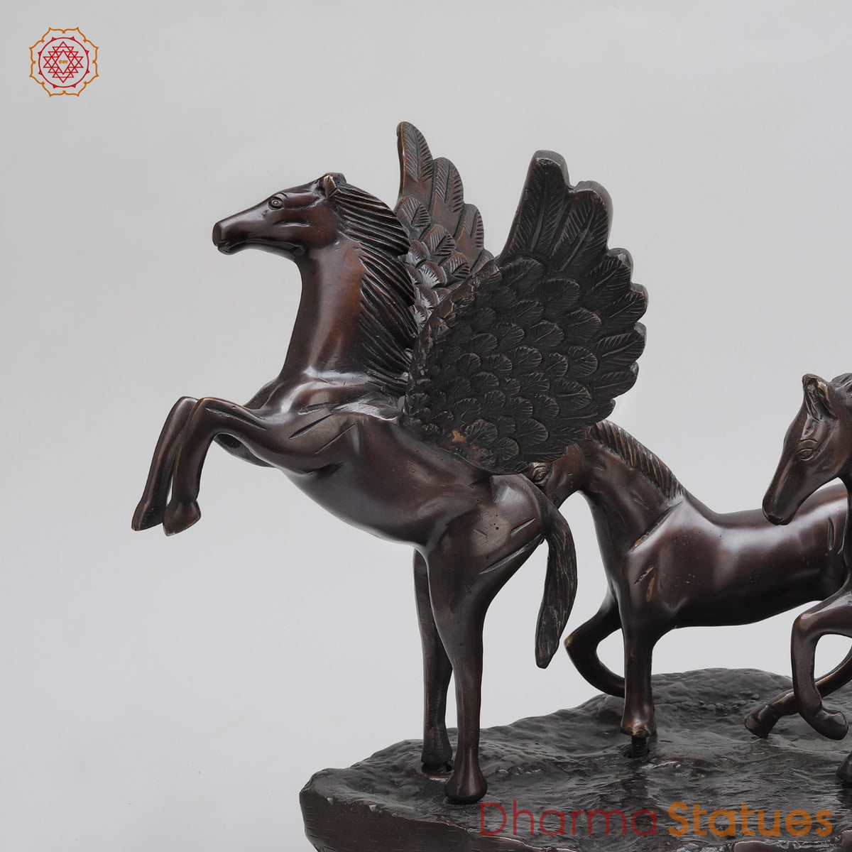 Brass Lucky 7 Horses Fine , Antique Copper Finish 34” (Vastu Approved)