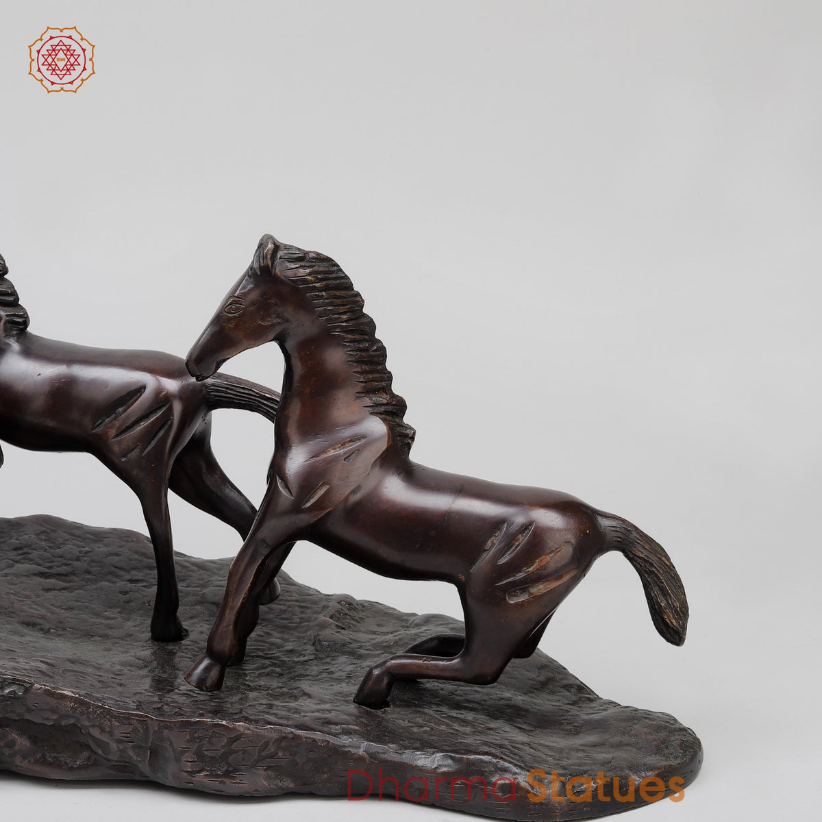 Brass Lucky 7 Horses Fine , Antique Copper Finish 34” (Vastu Approved)