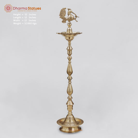 Brass Peacock (Inauguration) Lamp Fine 52”