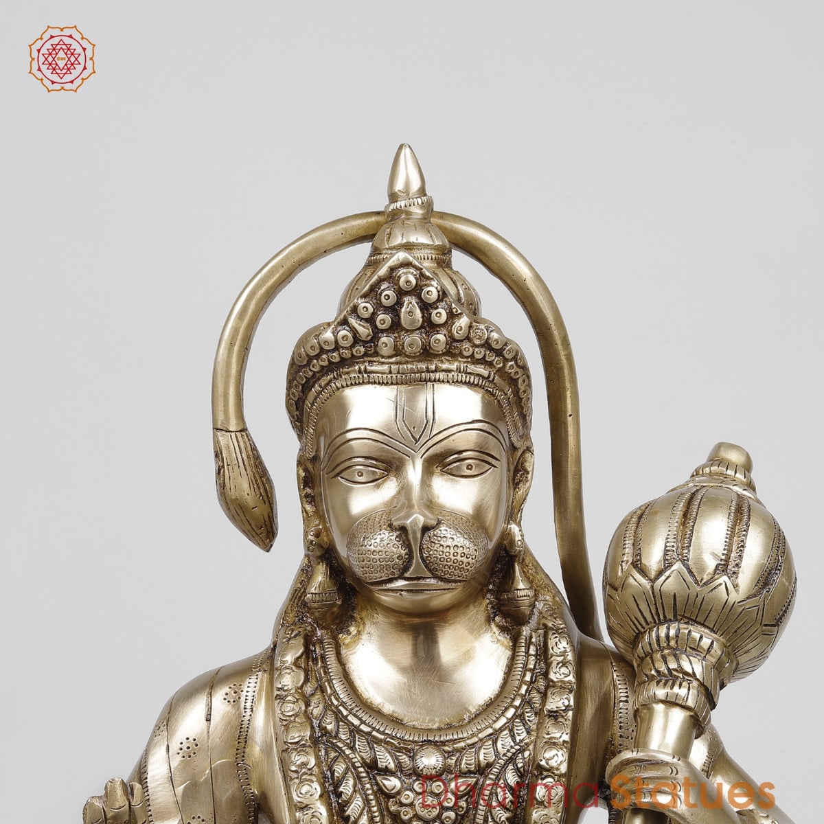 Bras Hanuman Standing Fine, Gold Finish 26”