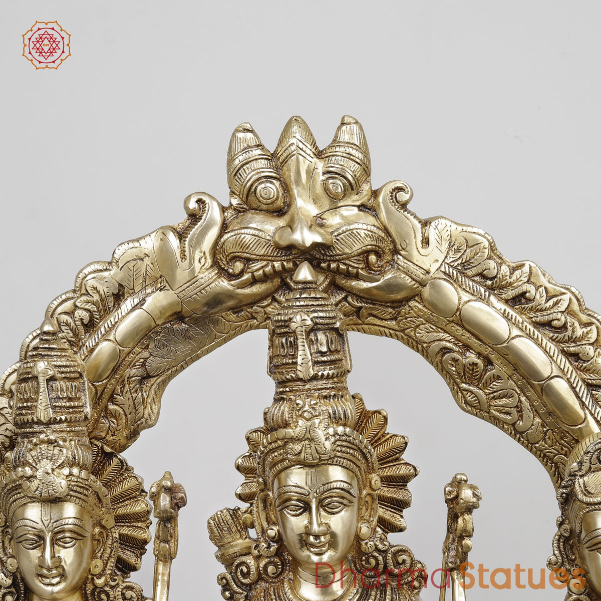 Brass RamDarbar With Fine Arch, Gold Finish 25”