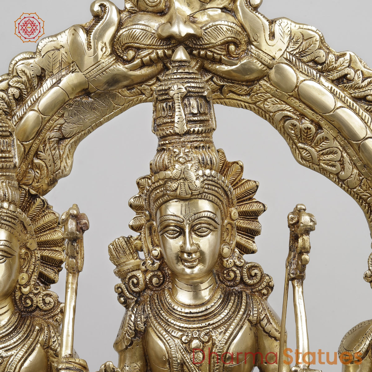 Brass RamDarbar With Fine Arch, Gold Finish 25”