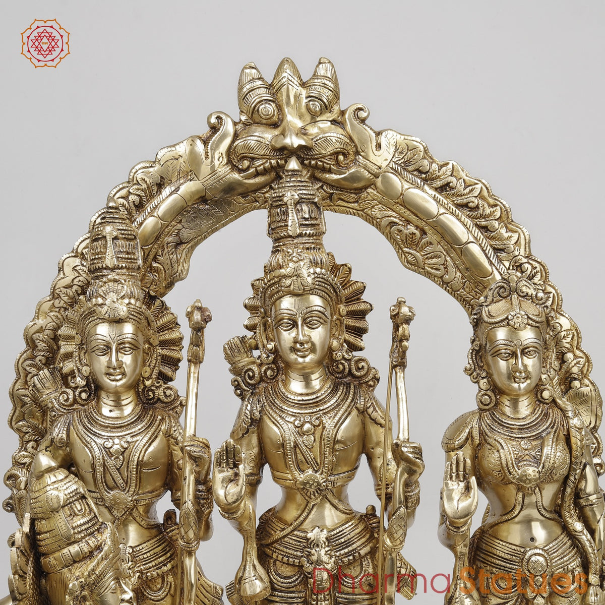 Brass RamDarbar With Fine Arch, Gold Finish 25”