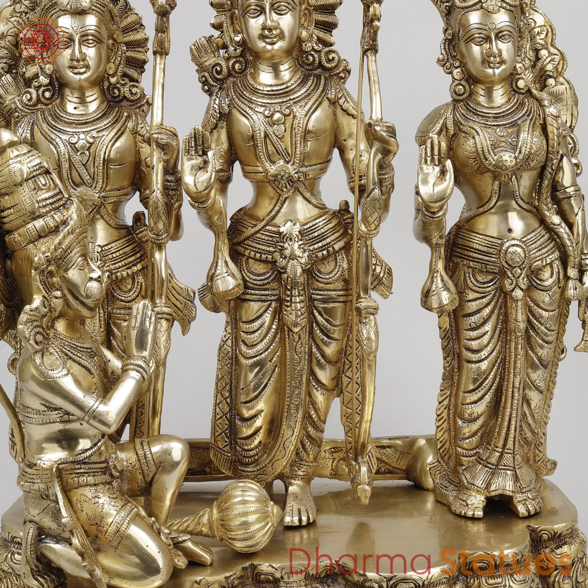 Brass RamDarbar With Fine Arch, Gold Finish 25”