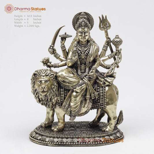 Brass Durga With Base Fine 11”