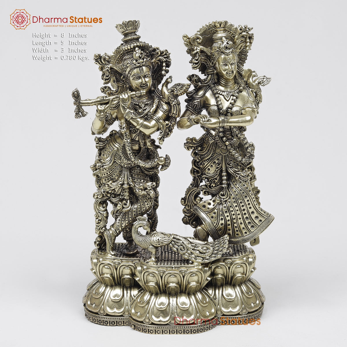 Brass Radha Krishna Fine 8”
