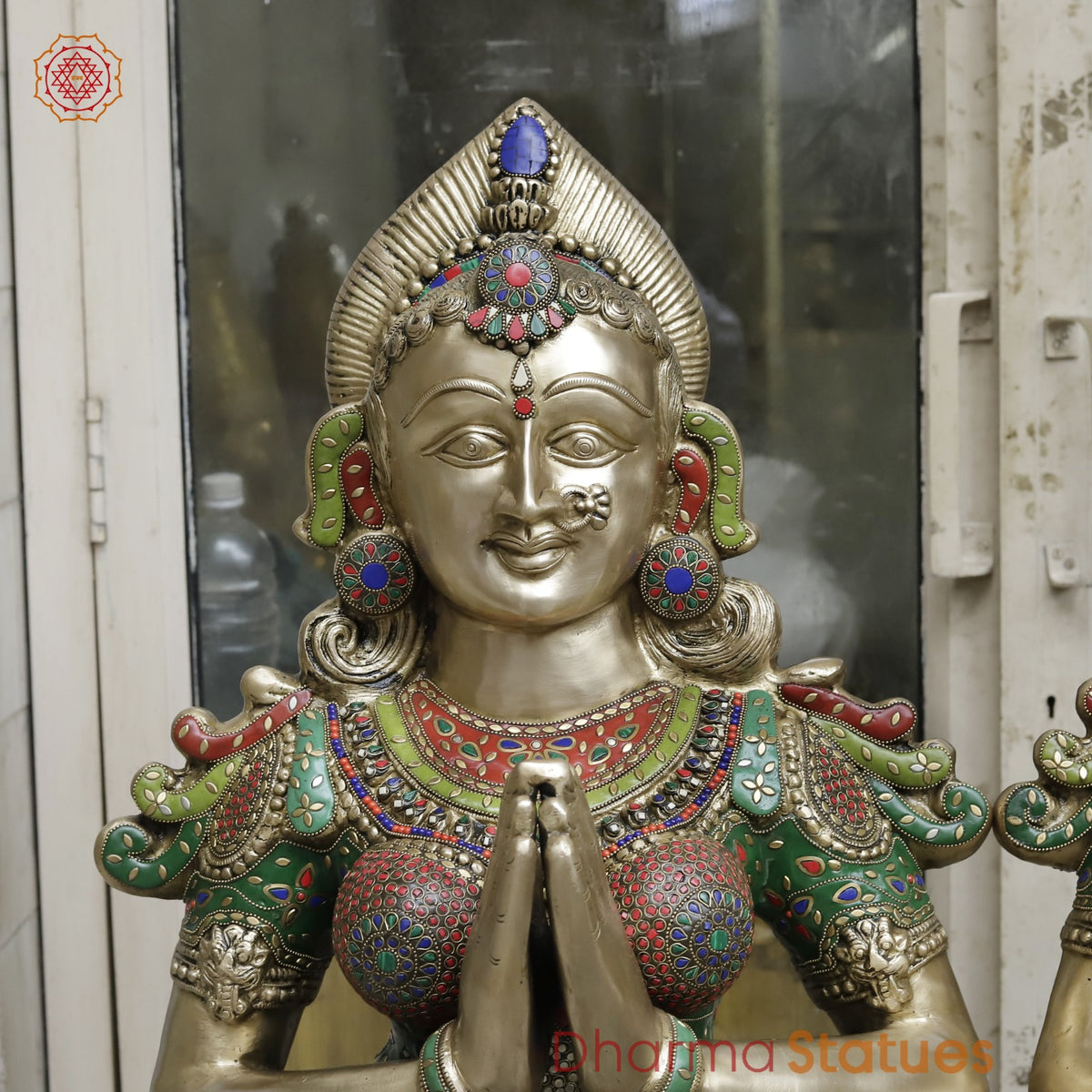 Brass Set of Welcome Lady Fine, Stone Work 52”