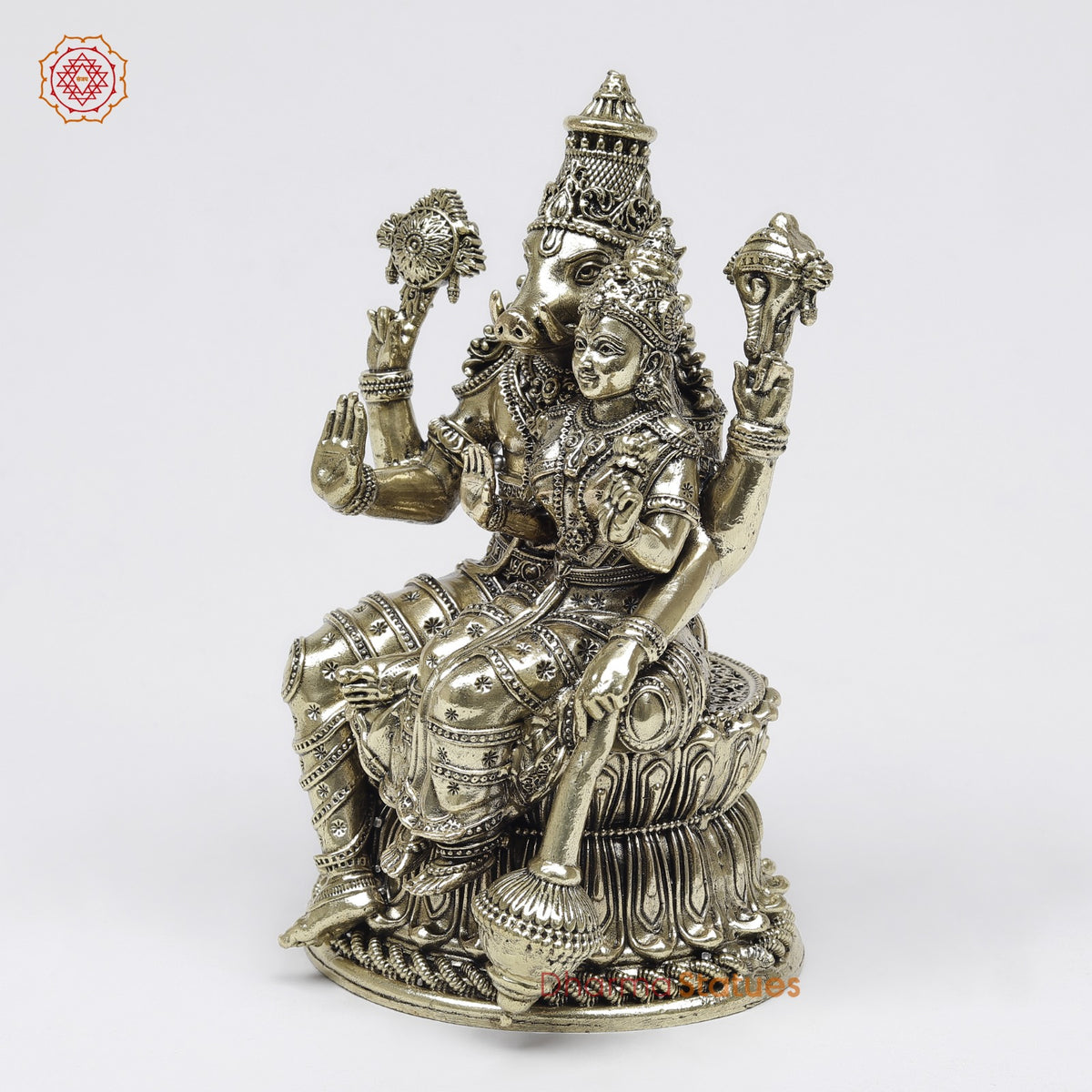 Brass Hayagriva Seated With Lakshmi Fine 6”