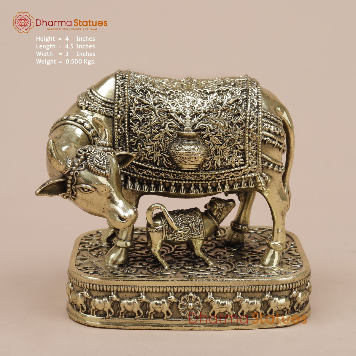 Brass Cow Calf Fine 4.5”