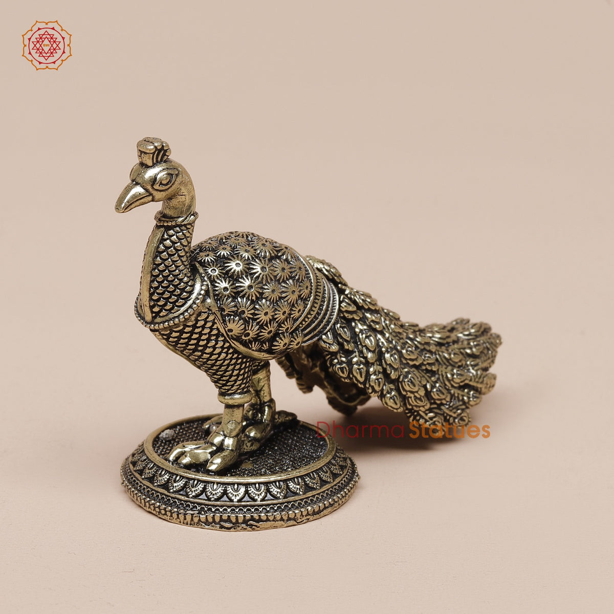Brass Peacock Standing Fine 2”