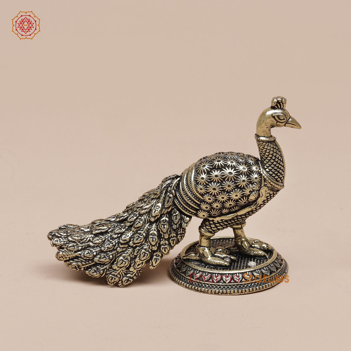 Brass Peacock Standing Fine 2”