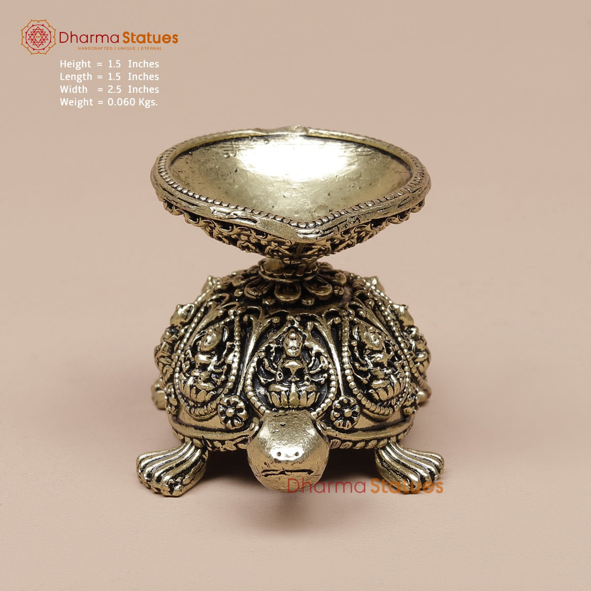 Brass Tortoise Diya Fine 1.5”