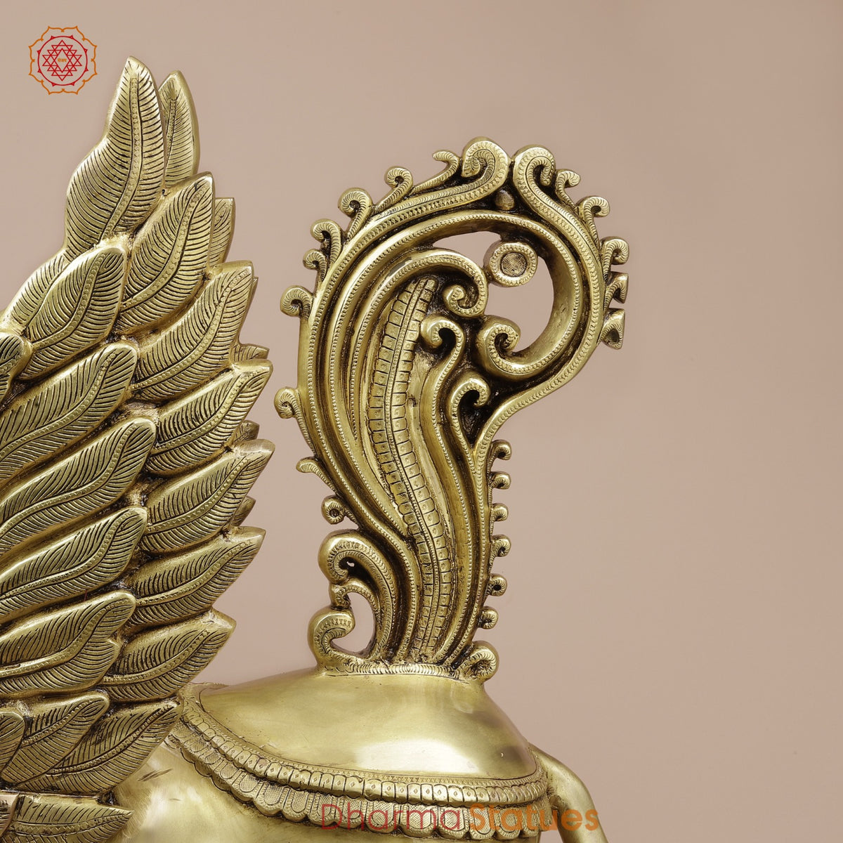 Brass Kamdhenu Standing Fine, Special Gold Finish 30”