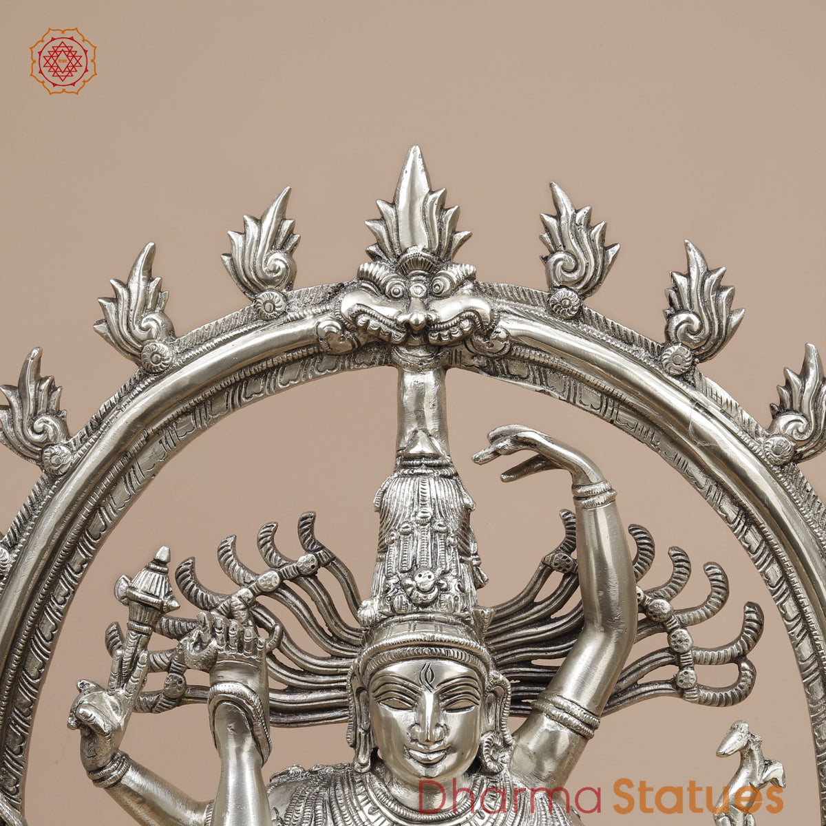 Brass Tandav Natraj fine, Silver Finish  25”