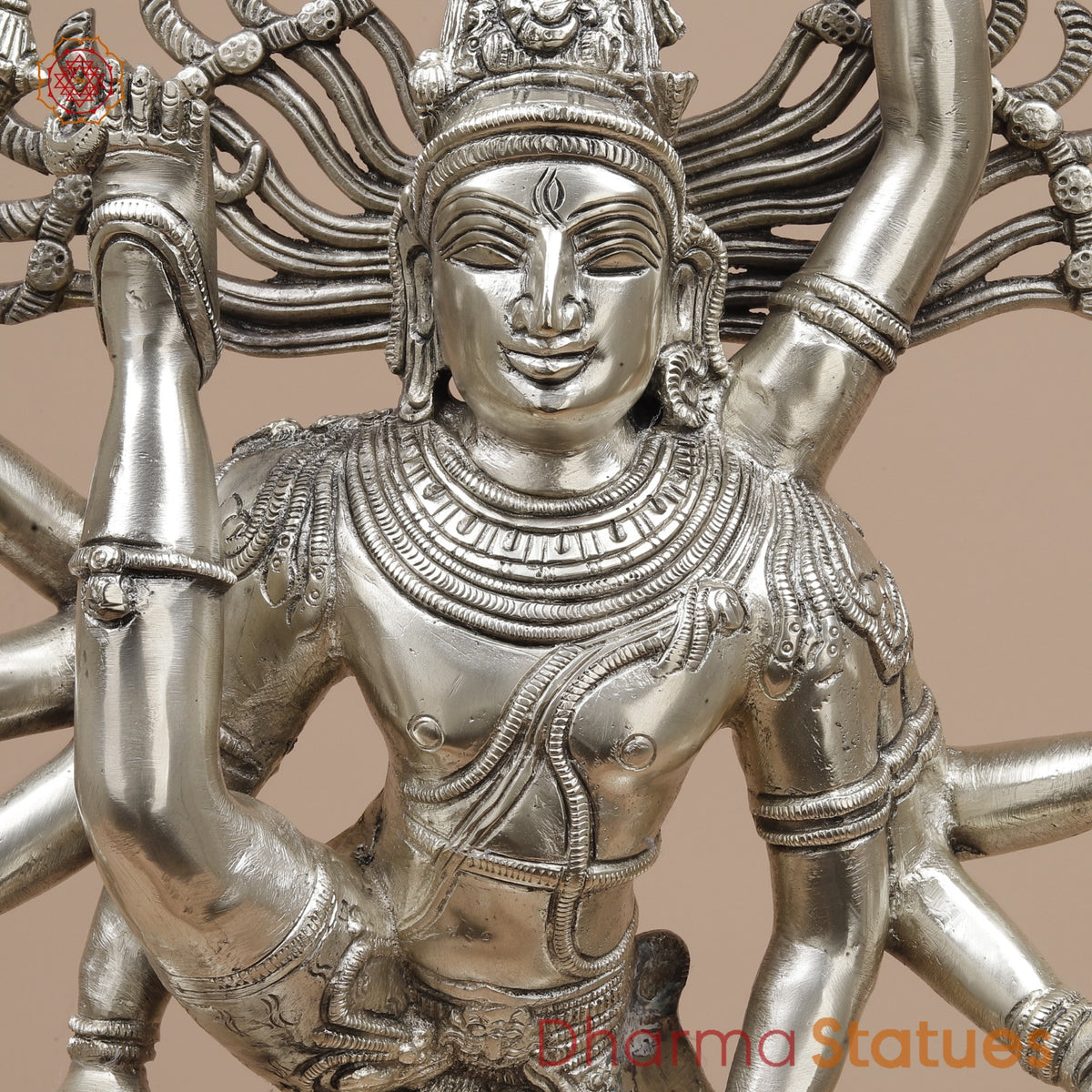 Brass Tandav Natraj fine, Silver Finish  25”