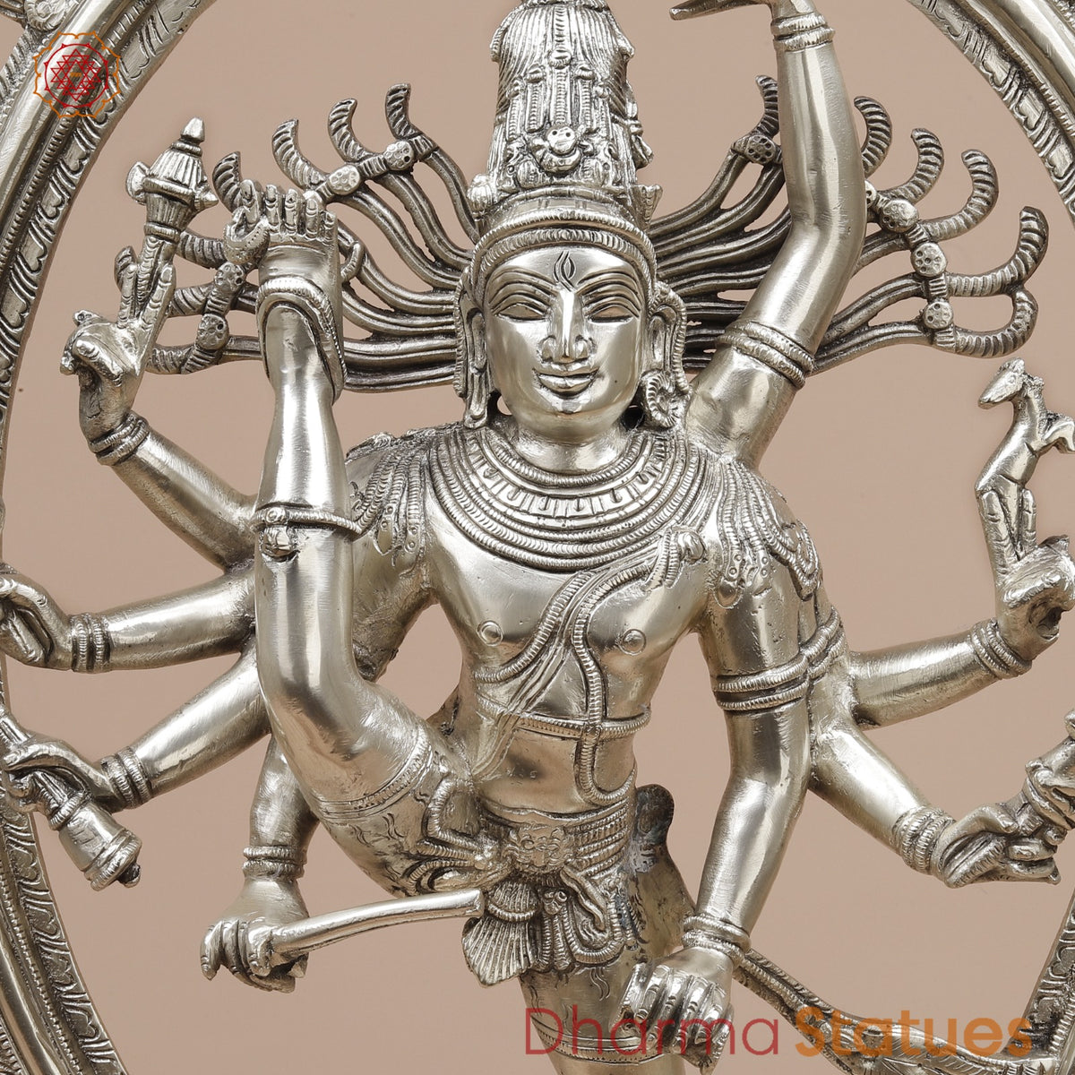 Brass Tandav Natraj fine, Silver Finish  25”