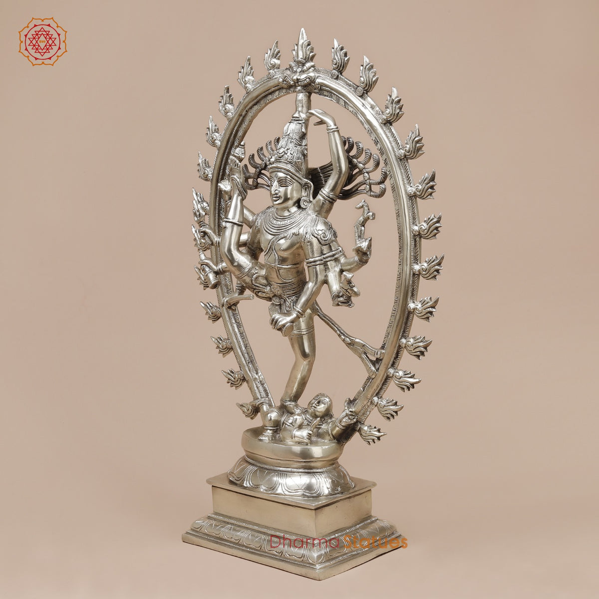 Brass Tandav Natraj fine, Silver Finish  25”