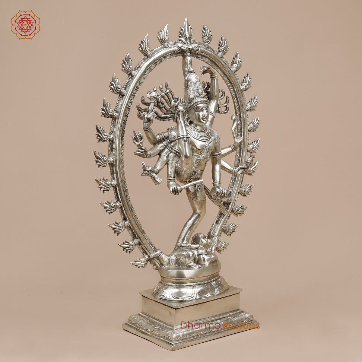 Brass Tandav Natraj fine, Silver Finish  25”