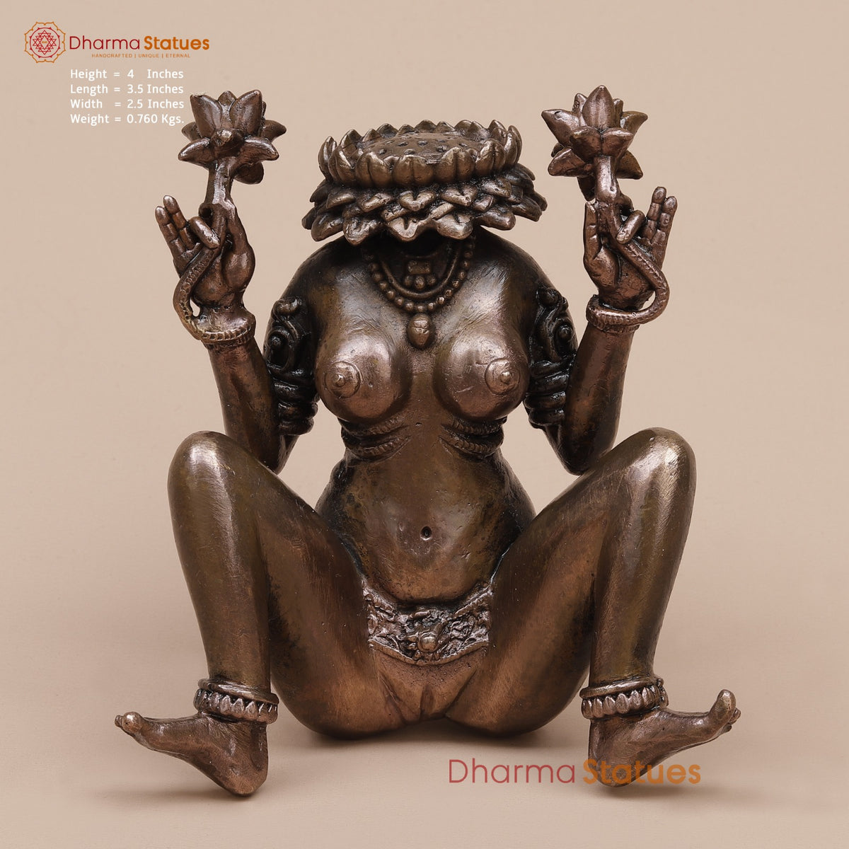 Copper Lajja Gauri Seated Fine 4.5”