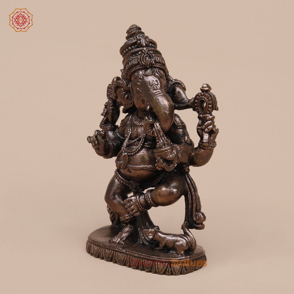 Copper Dancing Ganesh Fine 3.5”
