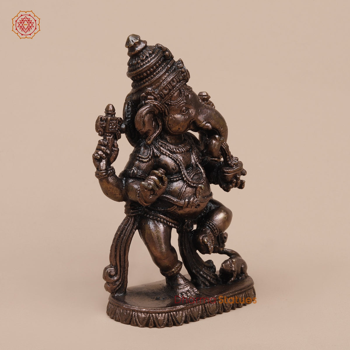 Copper Dancing Ganesh Fine 3.5”
