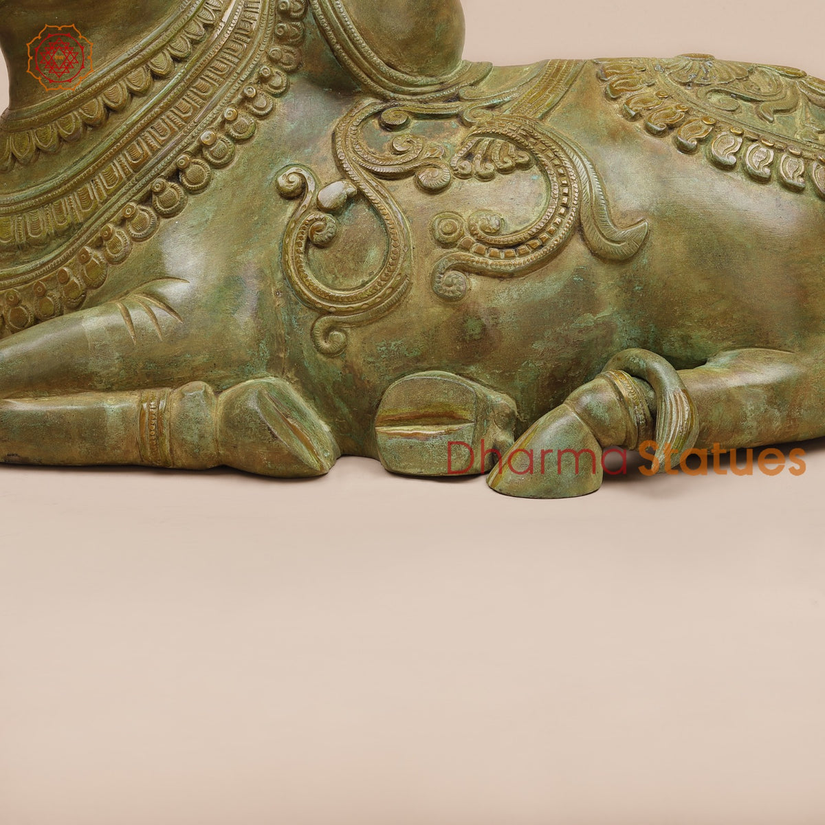Brass Nandi Seated Fine, Natural Green Patina 17”