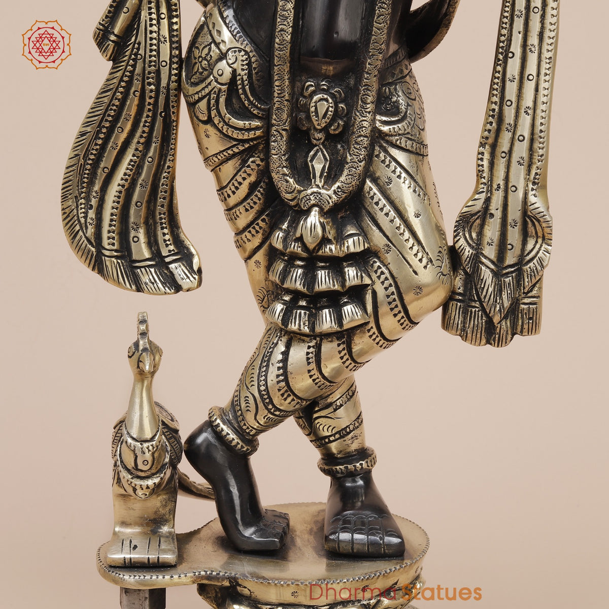 Brass Kalangi Krishna Fine, Royal Black Finish 19”