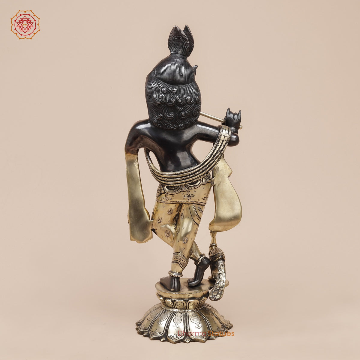 Brass Kalangi Krishna Fine, Royal Black Finish 19”
