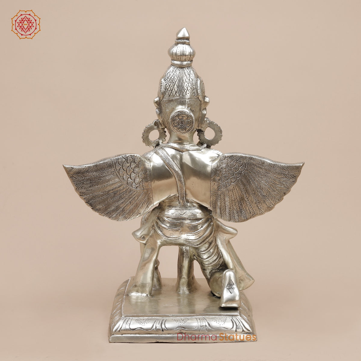 Brass Garuda Seated Fine, Silver Coated 20”