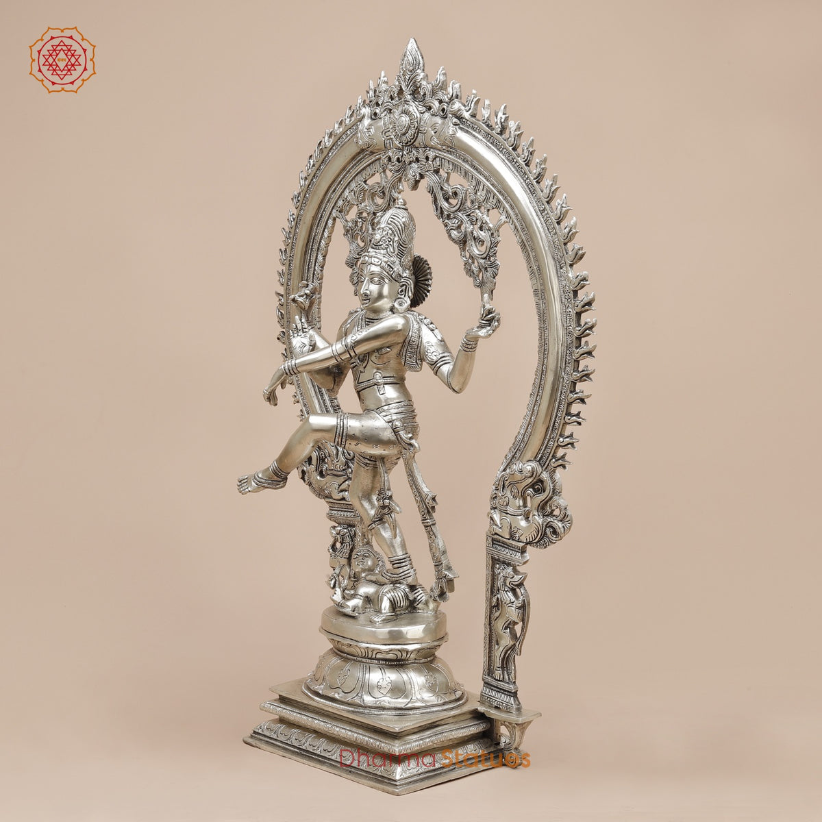 Brass Temple Natraj fine, Silver Finish  26”