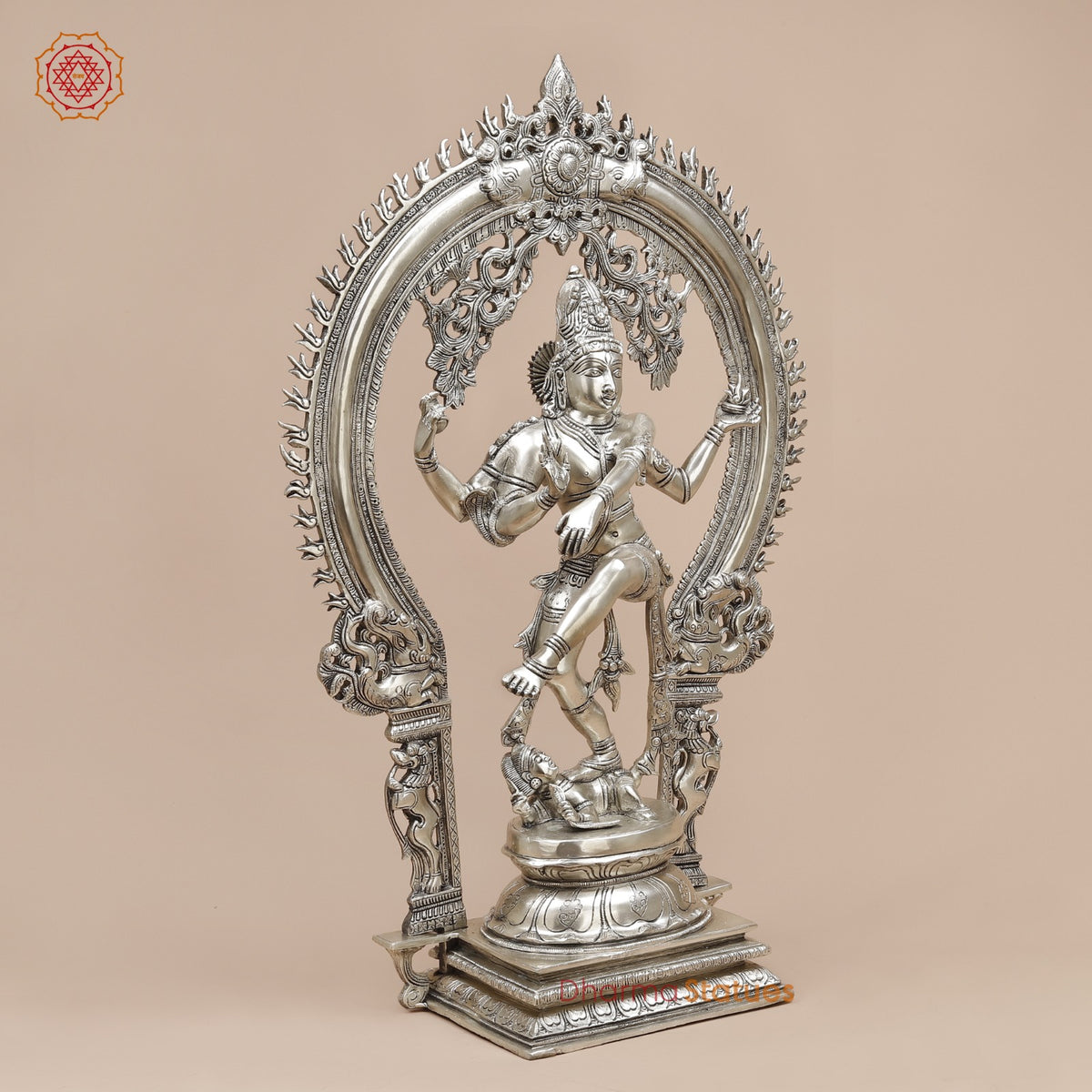 Brass Temple Natraj fine, Silver Finish  26”