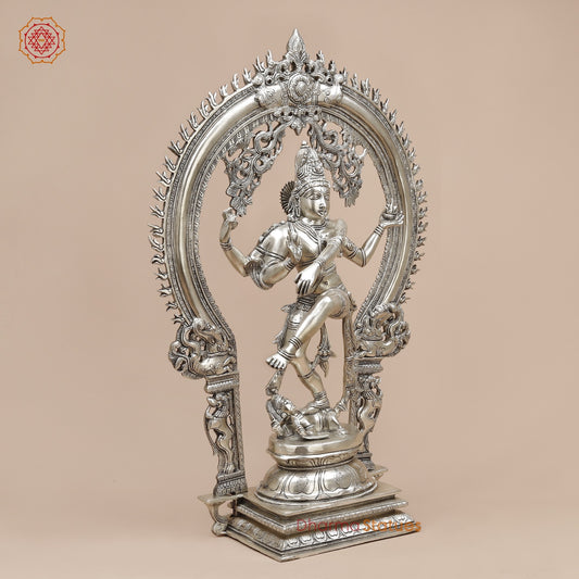 Brass Temple Natraj fine, Silver Finish  26”