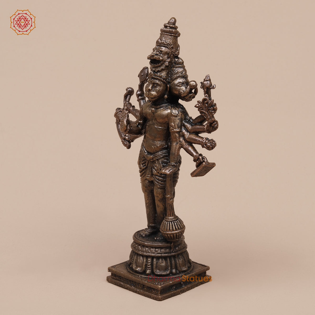 Copper Panchmukhi Hanuman Standing Fine 5”