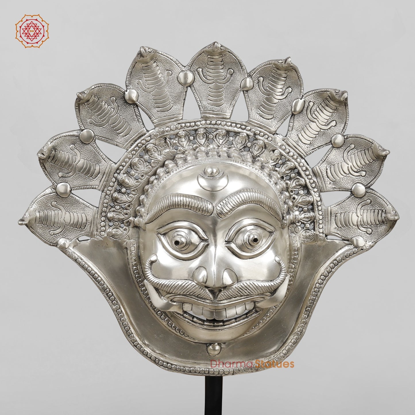Brass Shiva Head and Lady bust fine With Wooden Base For home Decor, Silver finish 55”