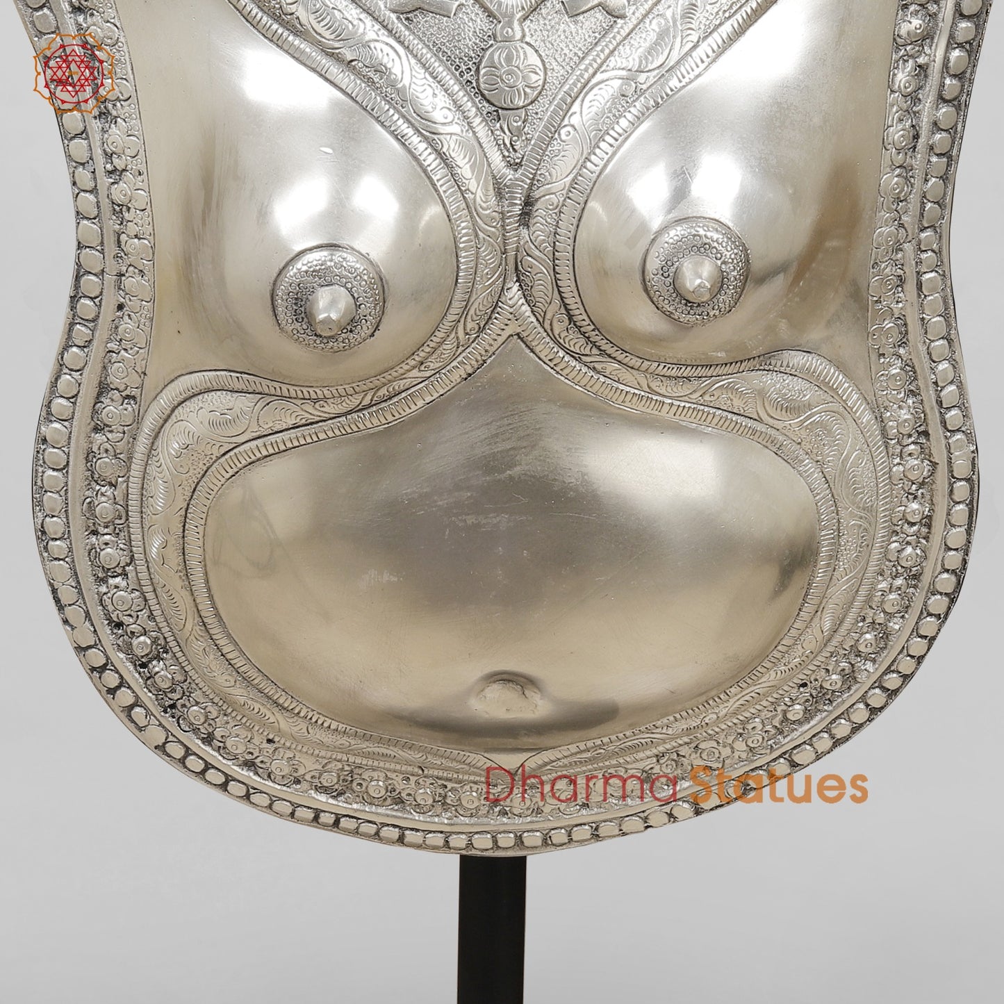 Brass Shiva Head and Lady bust fine With Wooden Base For home Decor, Silver finish 55”