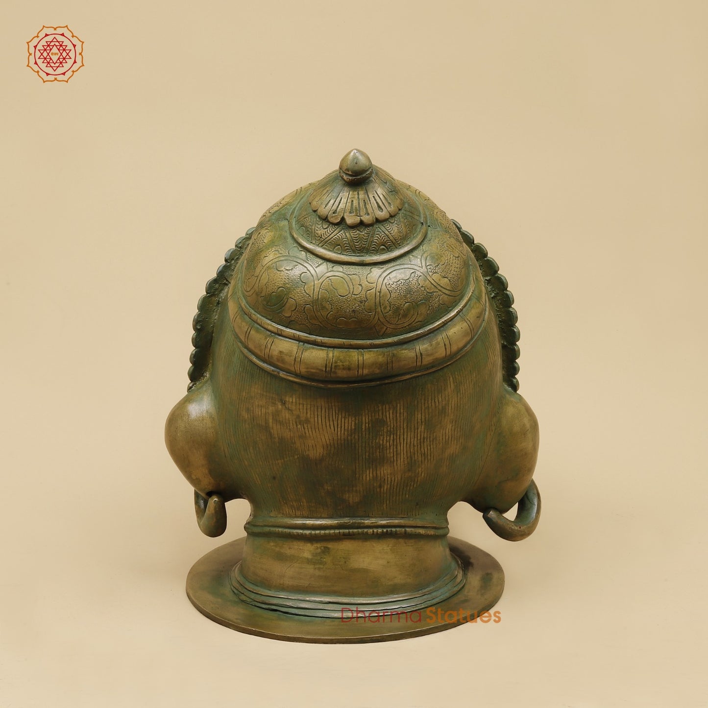 Brass Vintage Hanuman Head Fine, Antique Patina Finish 14”