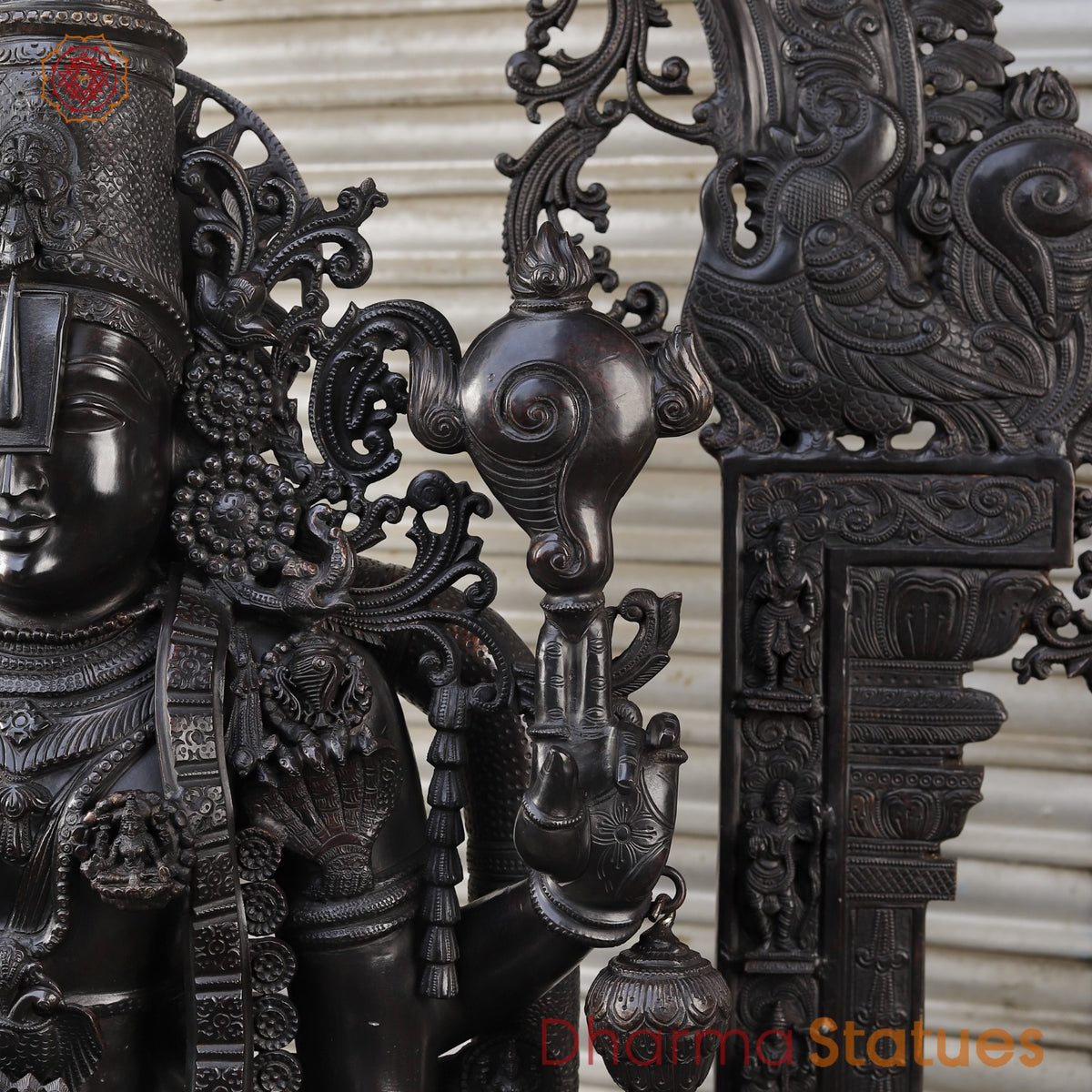Bronze Tiruapti Balaji Fine with Dhanlakshmi and Arch, Natural Bronze Finish 70”